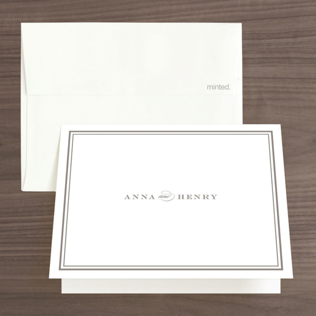 "Field" - Wedding Thank You Cards in Ash by Megan Davis - Front