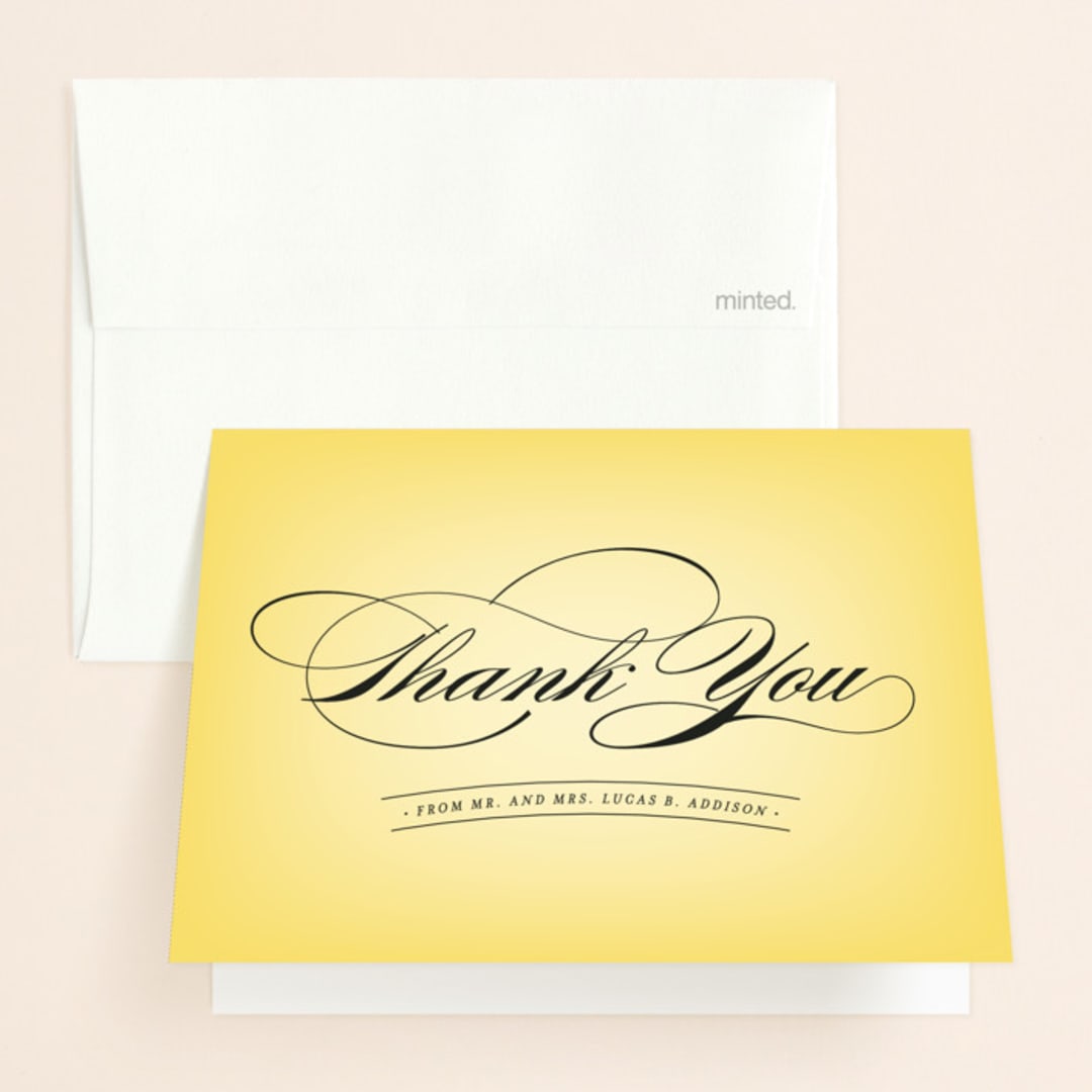 "Big City - Los Angeles" - Wedding Thank You Cards in Lemondrop by Hooray Creative - Front