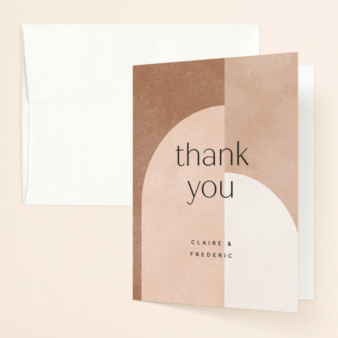"Arches" - Wedding Thank You Cards in Terracotta by Kelly Schmidt - Front