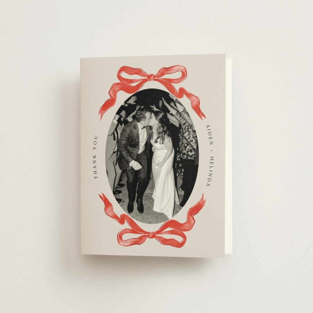 "Gibson" - Wedding Thank You Cards in Candy by Pati Cascino - Front