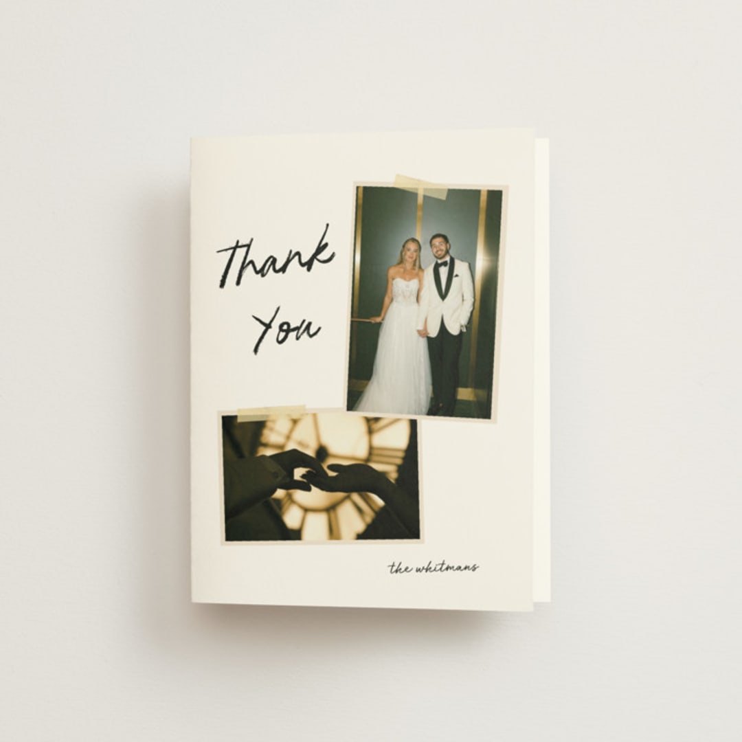 "Album" - Wedding Thank You Cards in Noir by Morgan Kendall - Front
