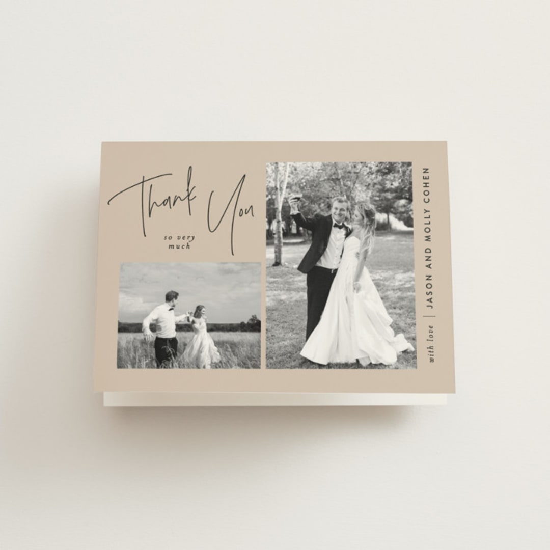 "signature frames" - Wedding Thank You Cards in Sand by JoAnn Jinks - Front