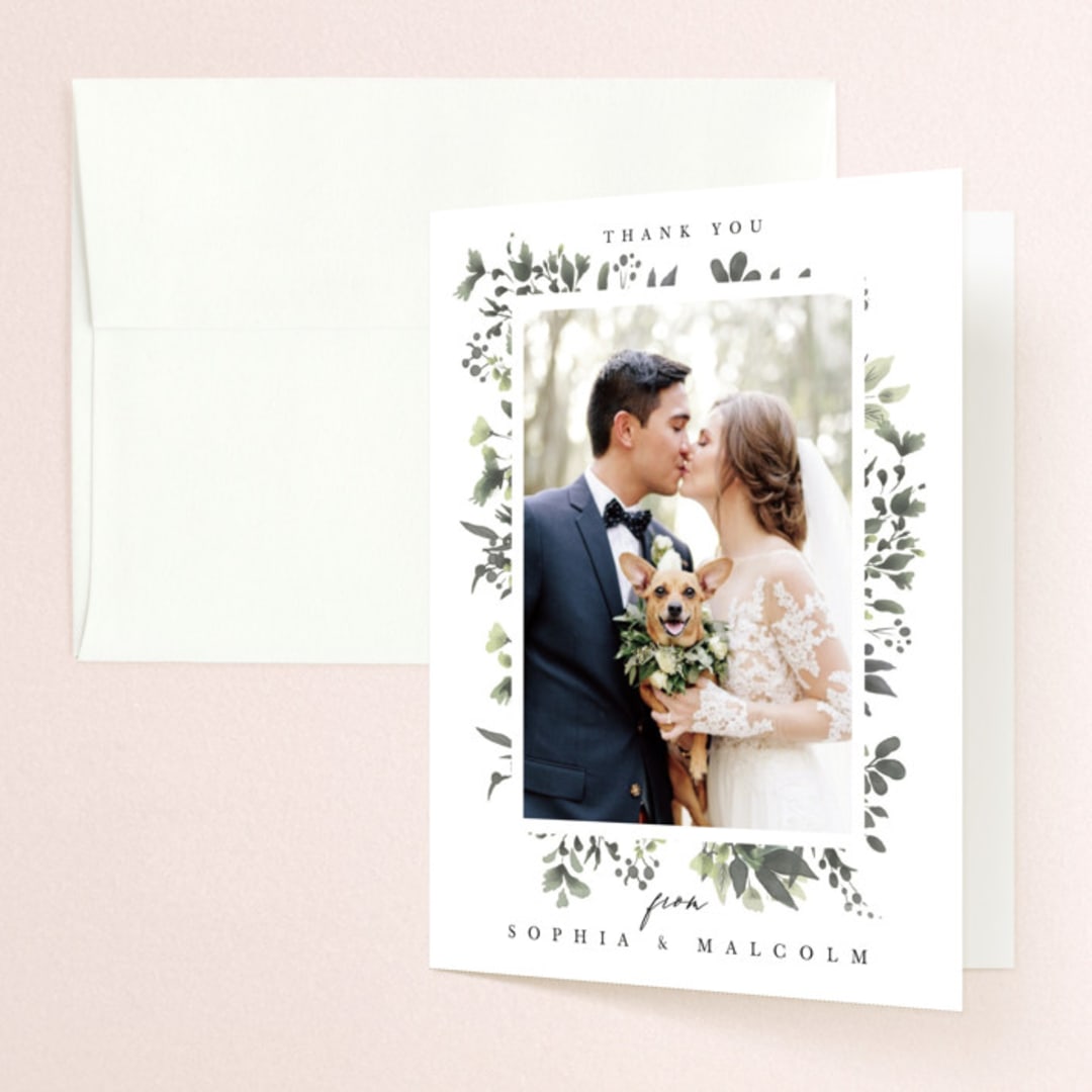 "Forever in Love" - Wedding Thank You Cards in Ivy by Hannah Williams - Front