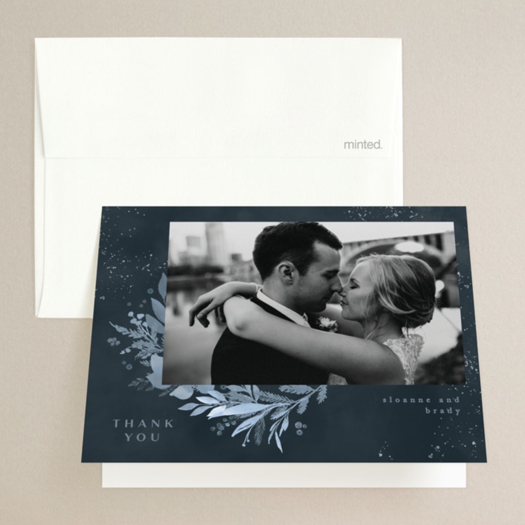 "Wonderful Tonight" - Wedding Thank You Cards in Neptune by Creo Study - Front