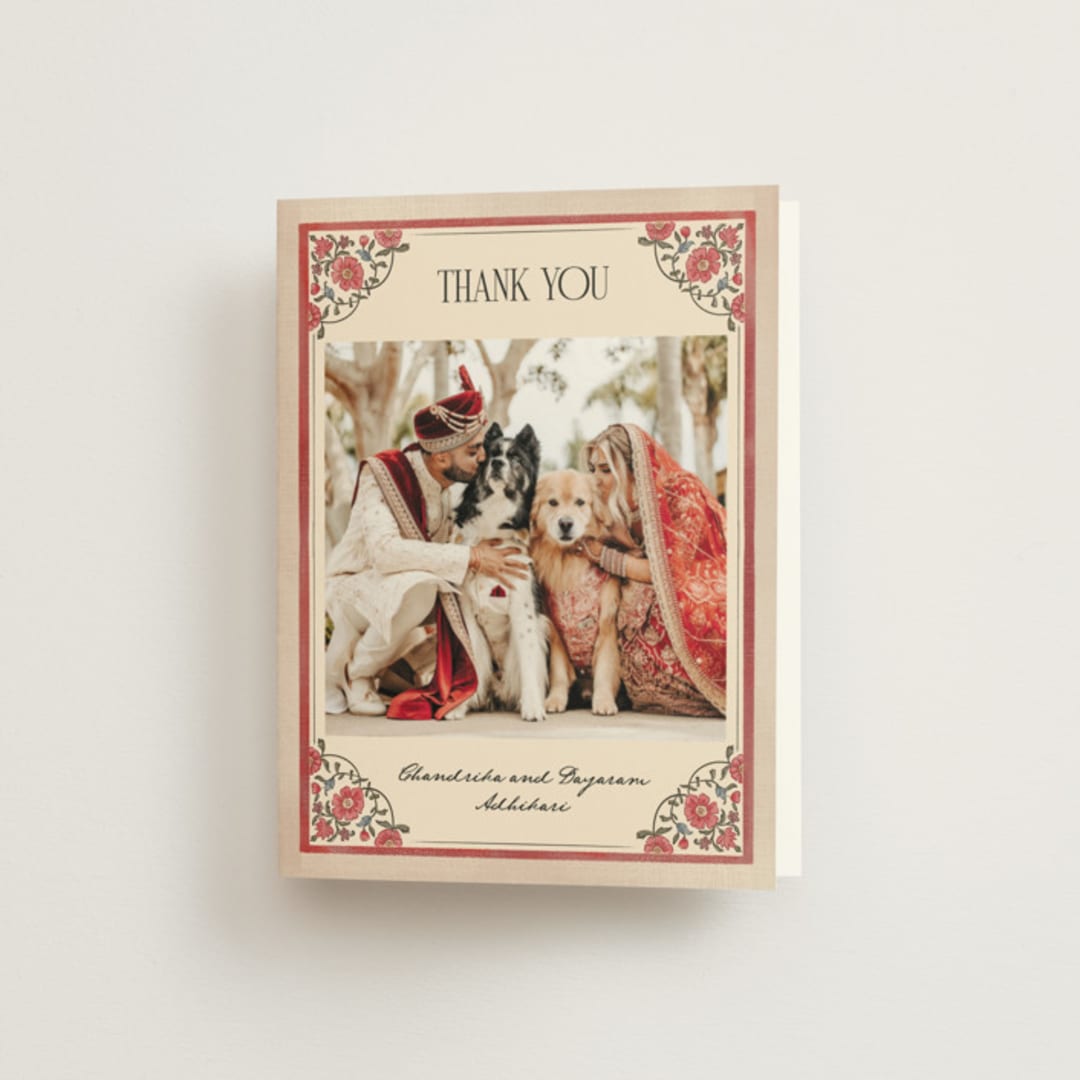 "Tapestry" - Wedding Thank You Cards in Almond by Jenna Holcomb - Front