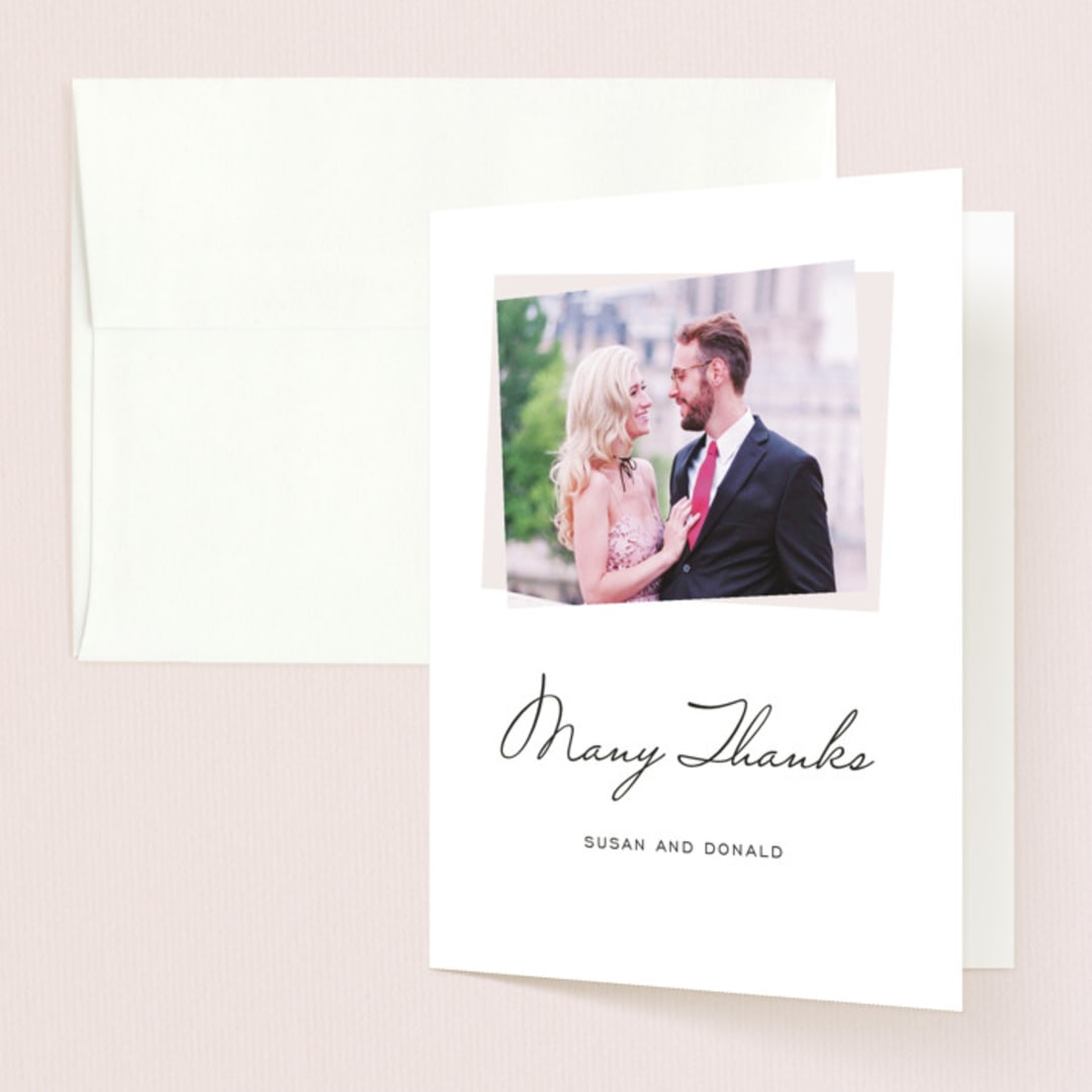"Romantic Frame" - Wedding Thank You Cards in Soft Petal by SimpleTe Design - Front