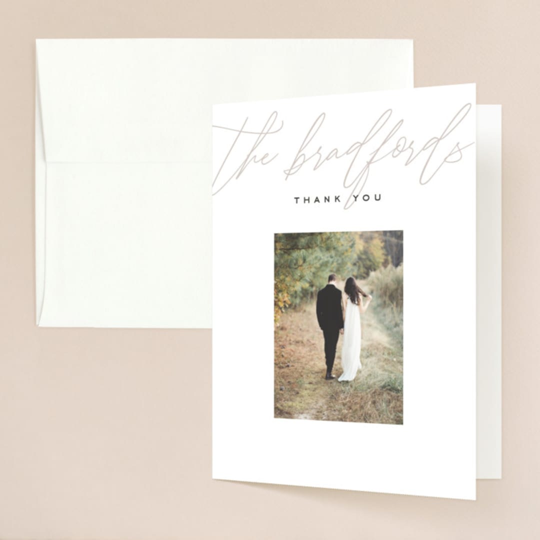"Cummings" - Wedding Thank You Cards in Cotton by Amy Kross - Front