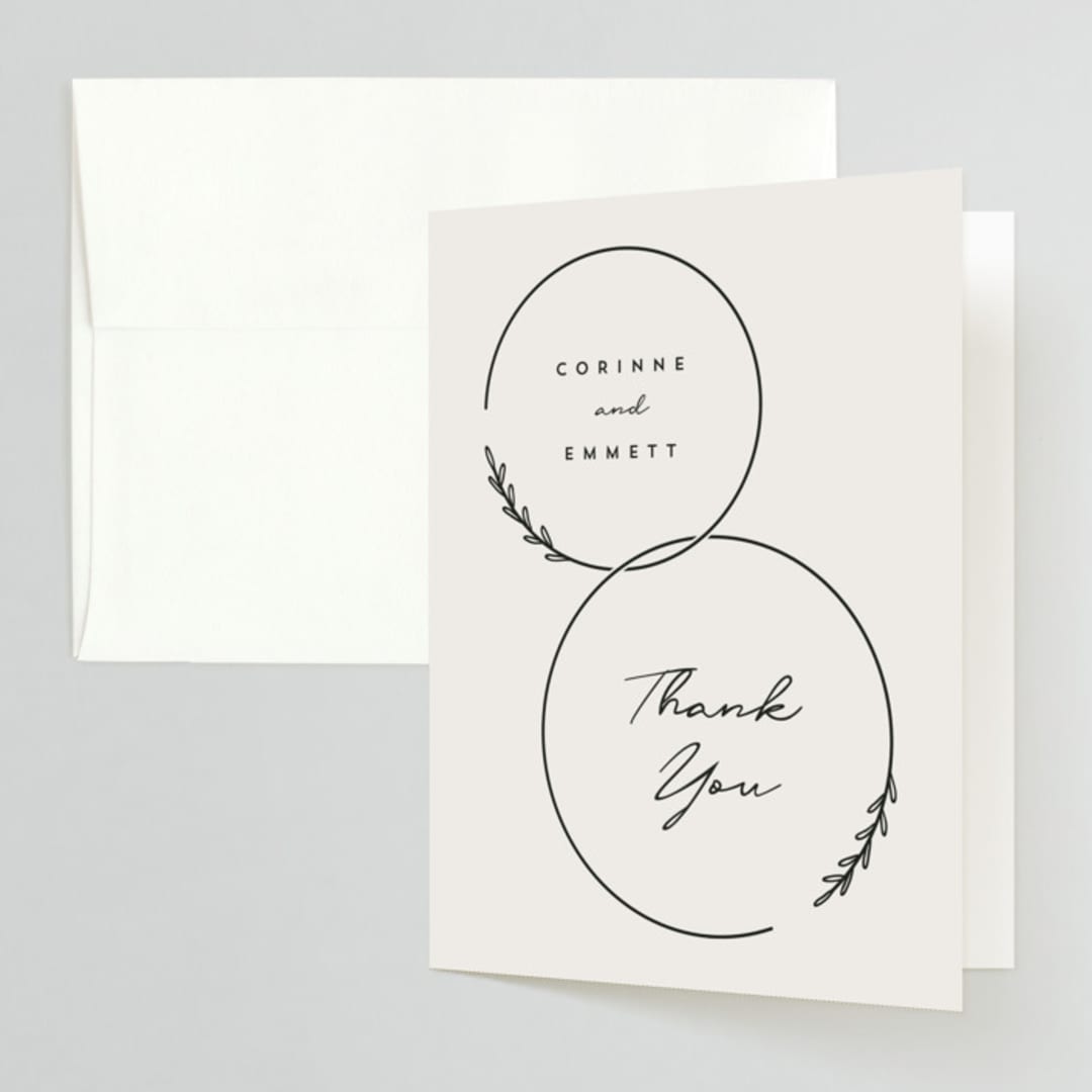 "Connect" - Wedding Thank You Cards in Almond by Brianne Larsen - Front
