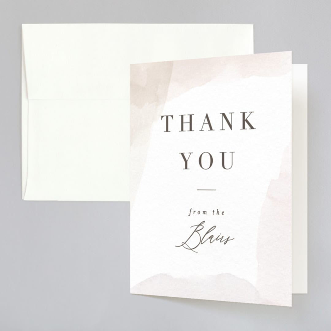 "Sloped" - Wedding Thank You Cards in Ecru by Everett Paper Goods - Front