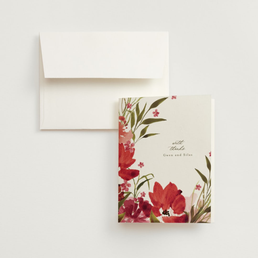 "wispy" - Wedding Thank You Cards in Sienna by Angela Marzuki - Front