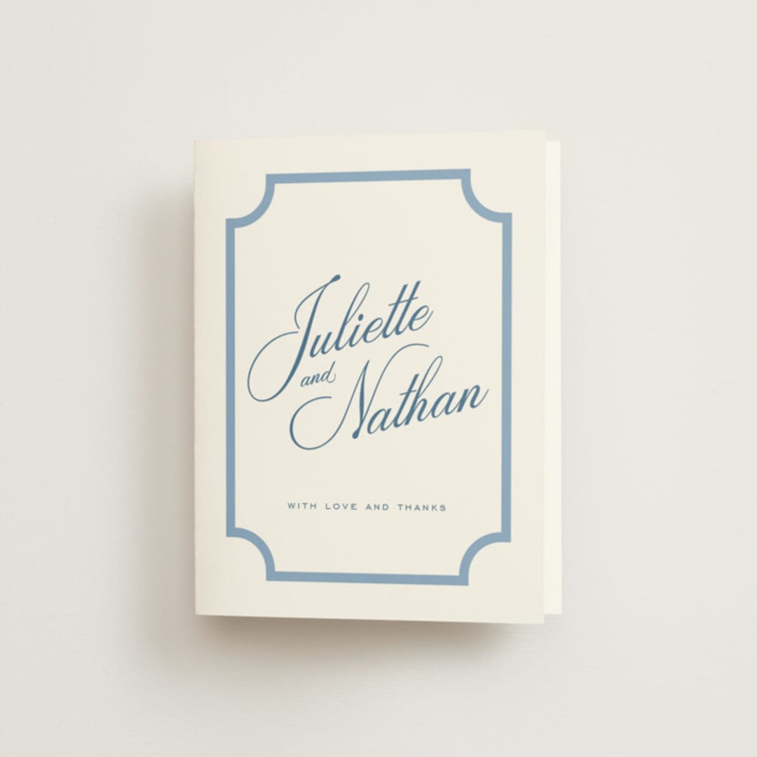 "Marenza" - Wedding Thank You Cards in Bluebell by Jessica Williams - Front