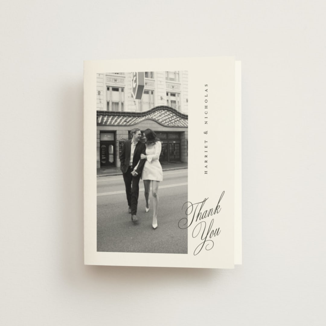 "Written with love" - Wedding Thank You Cards in Noir Slate by Ana de Sousa - Front