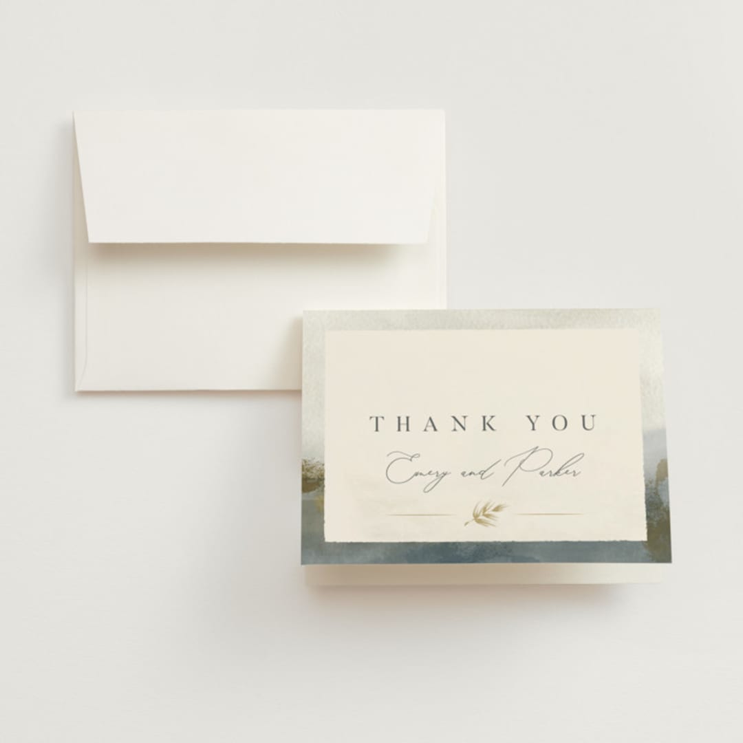 "Lakefront" - Wedding Thank You Cards in Natural by Robert and Stella - Front