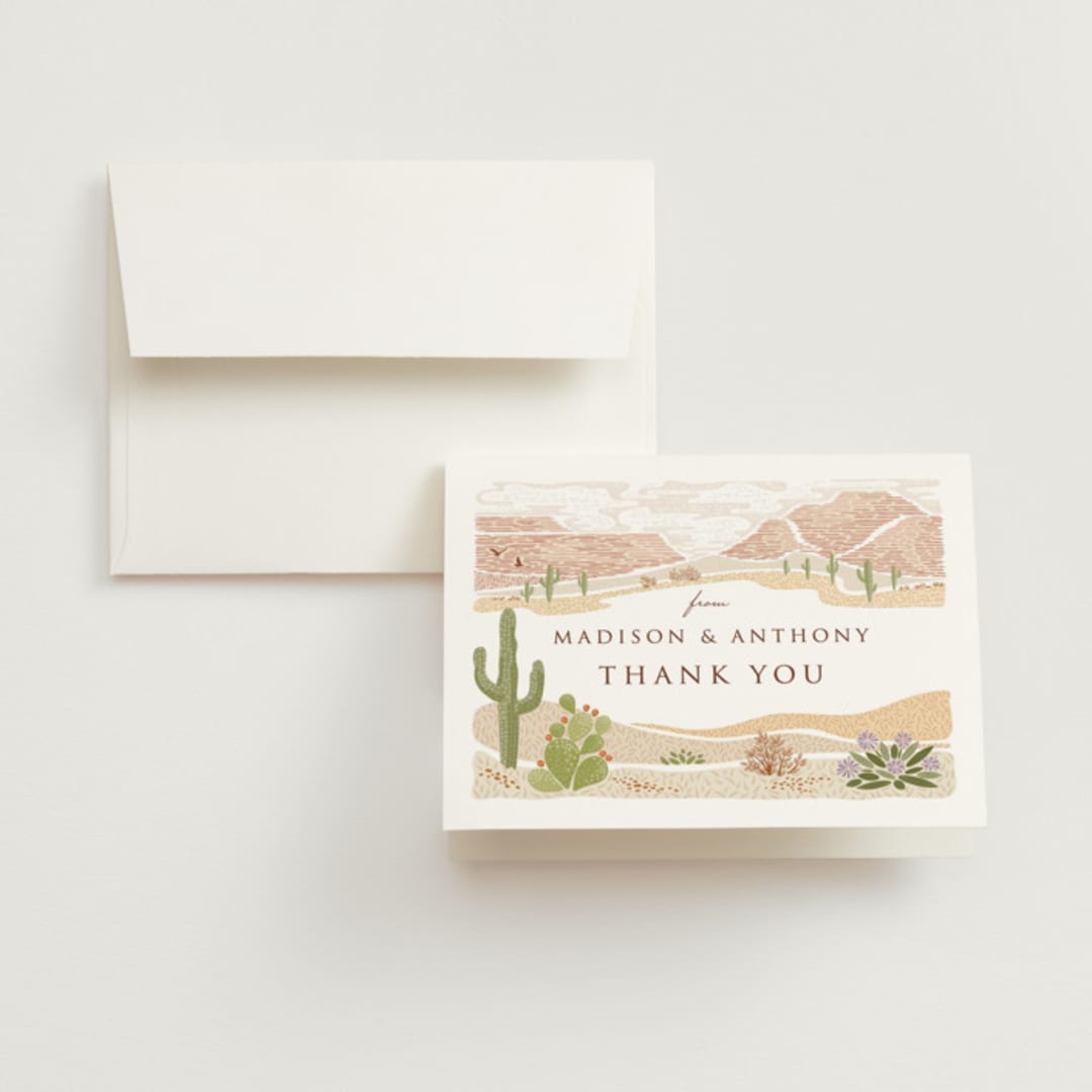 "Westward" - Wedding Thank You Cards in Red Rock by Paper Sun Studio - Front