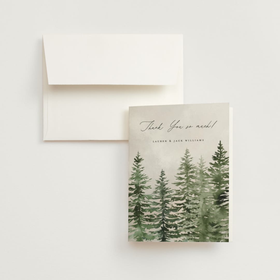 "montagna" - Wedding Thank You Cards in Forest by Petra Kern - Front