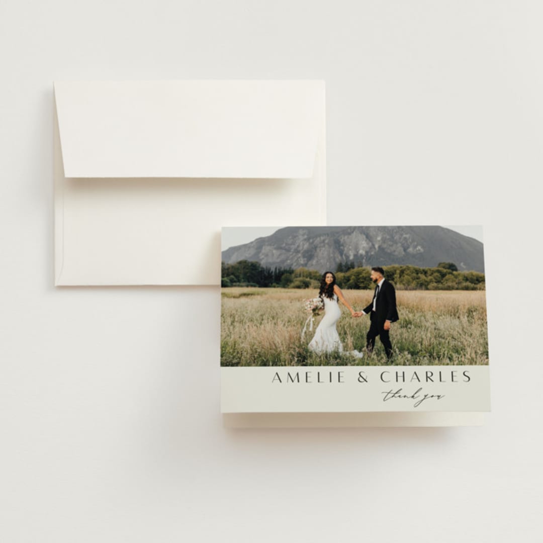 "Sunset Waves" - Wedding Thank You Cards in Marine by Nicoletta Savod - Front
