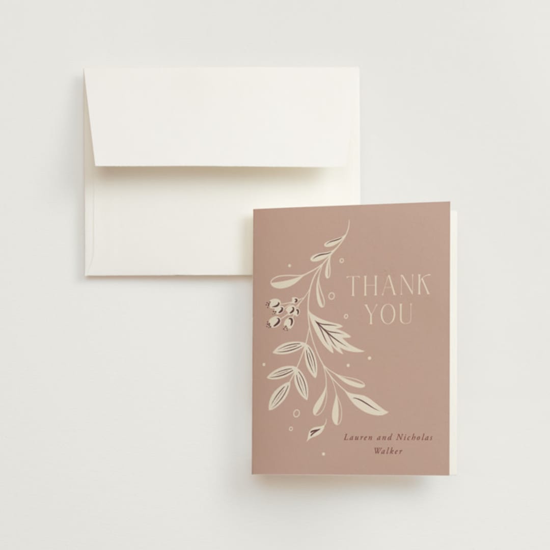 "Moment" - Wedding Thank You Cards in Rose by Erin German - Front