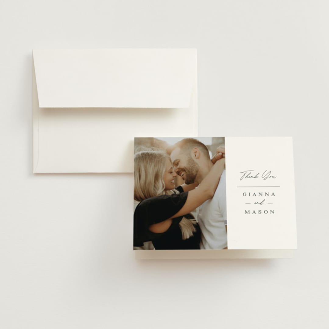 "Sector" - Wedding Thank You Cards in Snow by Kaydi Bishop - Front
