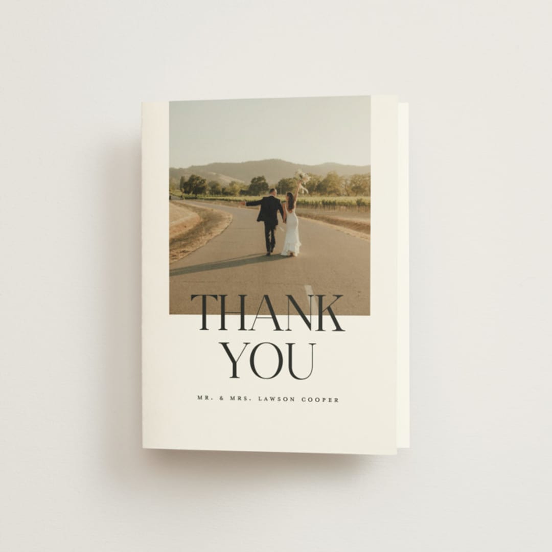 "Photographie" - Wedding Thank You Cards in Noir by Christie Garcia - Front