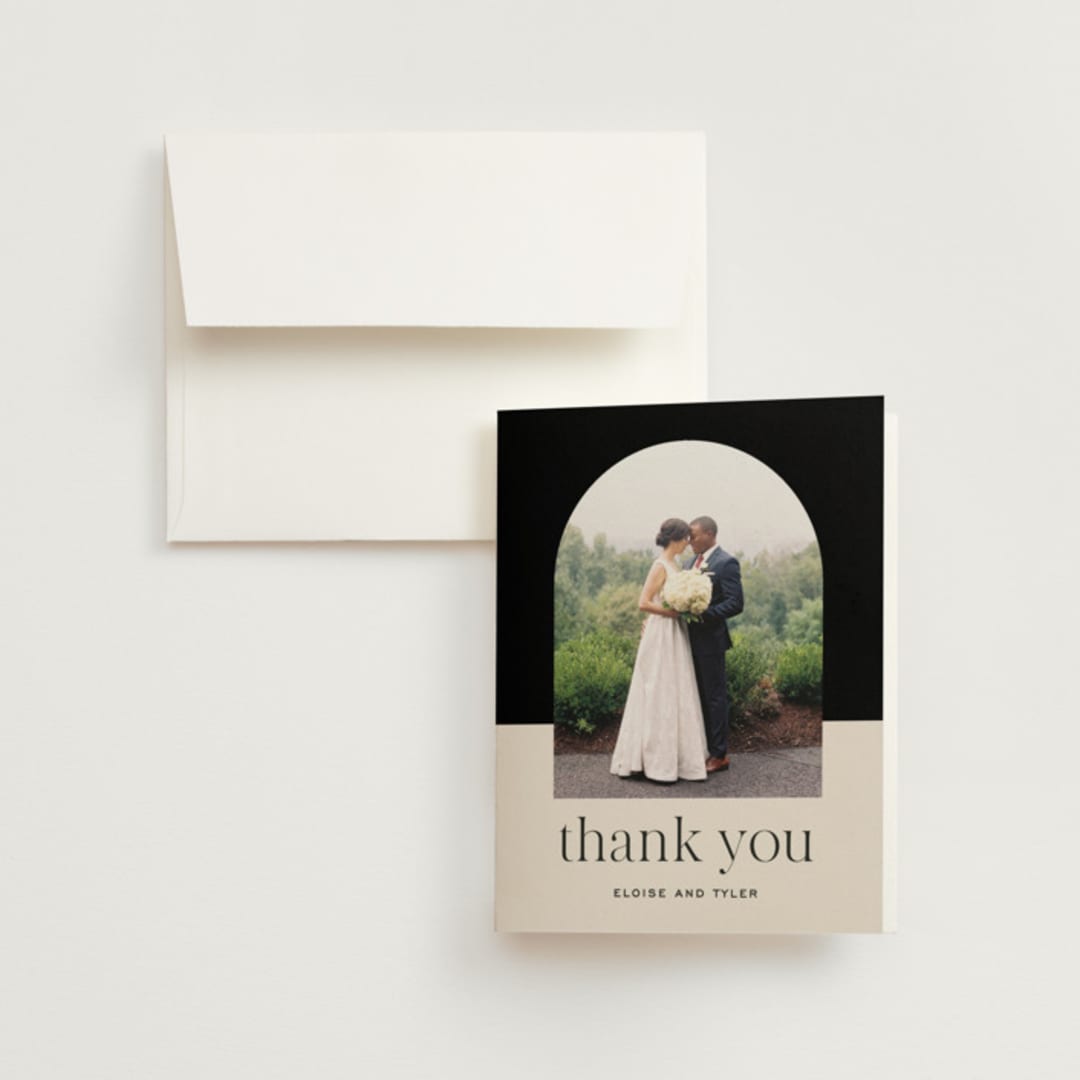 "Little party big love" - Wedding Thank You Cards in Noir by Jessica Corliss - Front