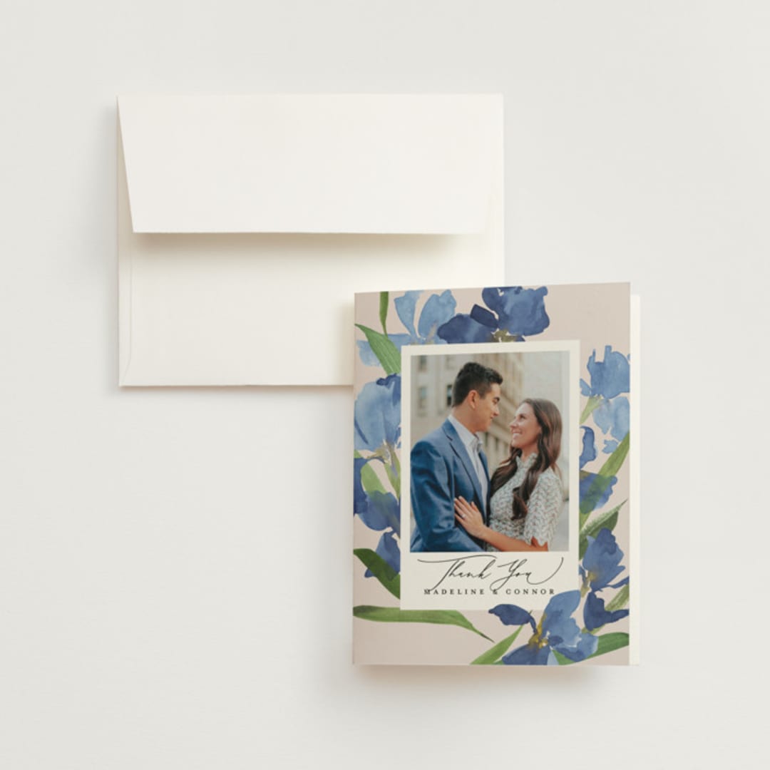 "Irises" - Wedding Thank You Cards in Natural by Everett Paper Goods - Front