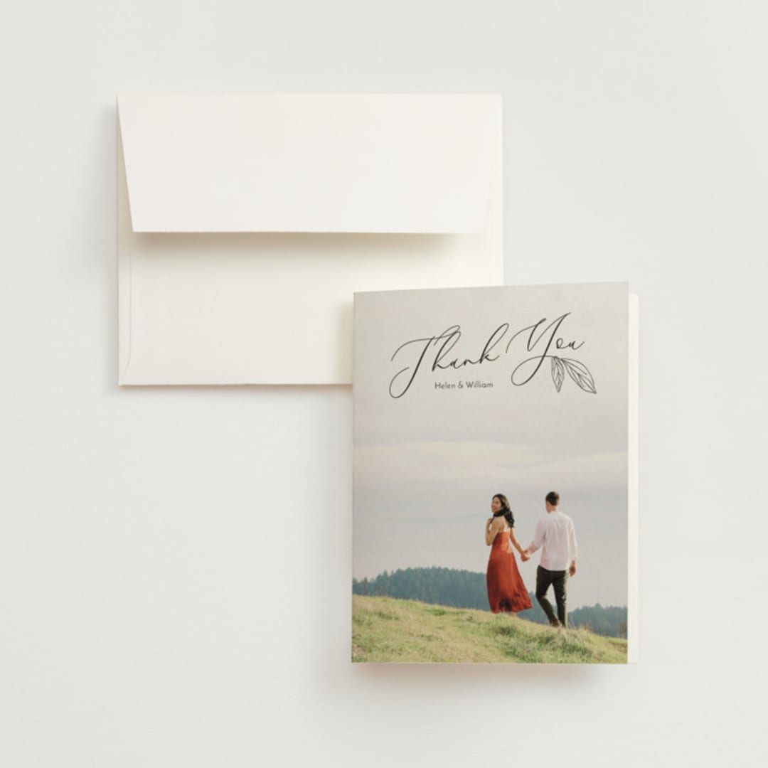 "Belle Rose" - Wedding Thank You Cards in Buttercream by Claudia Orengo - Front