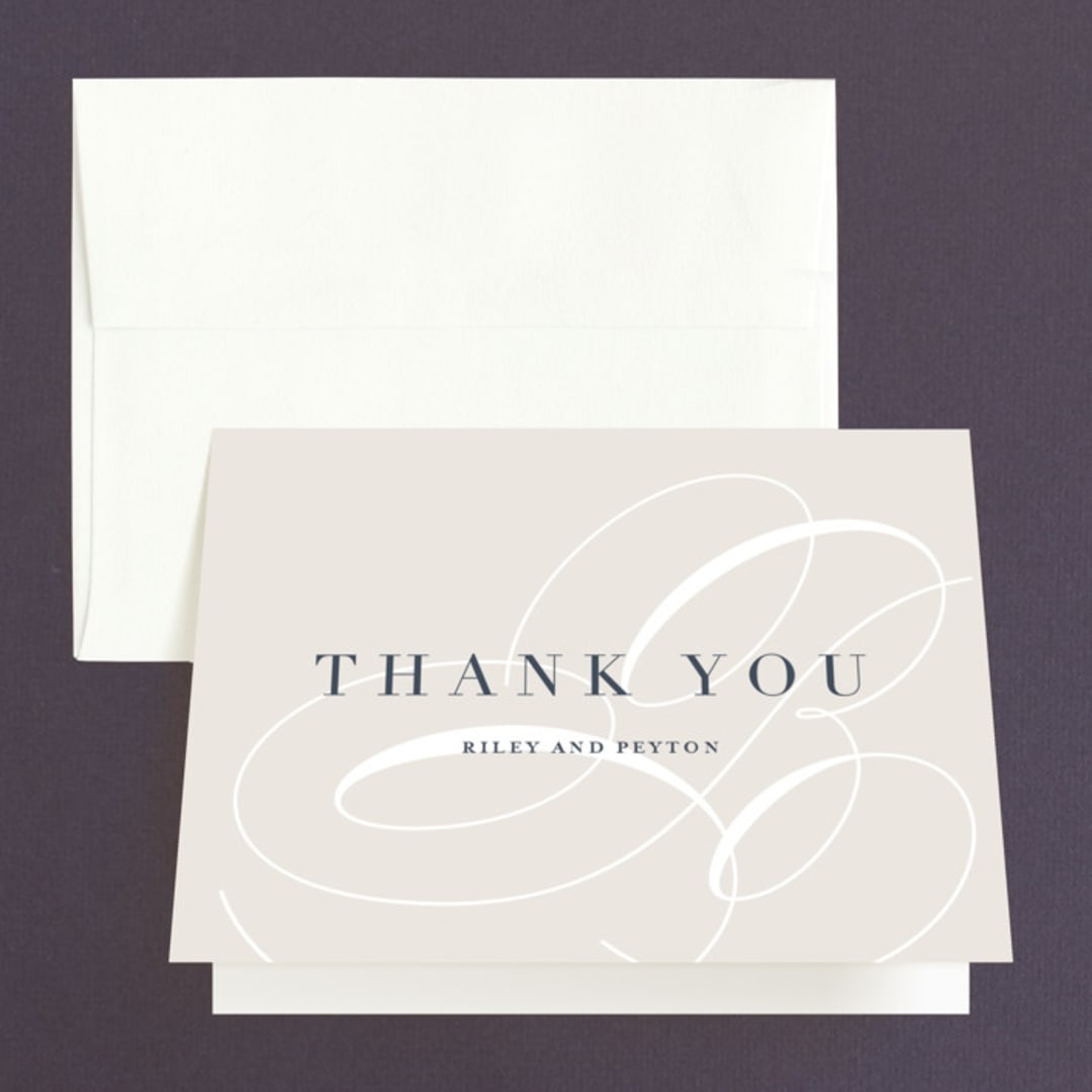 "Fresh Monogram" - Wedding Thank You Cards in Latte by Lauren Chism - Front