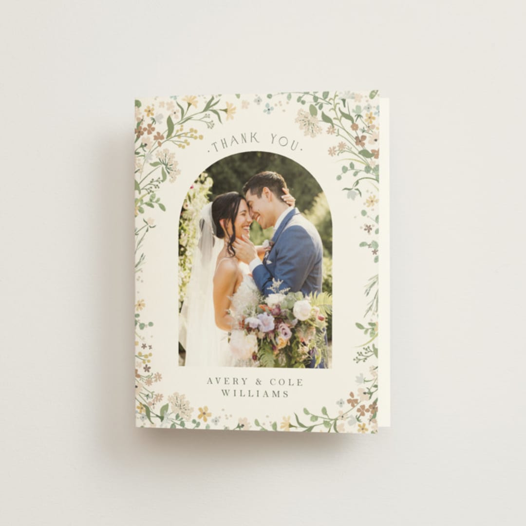 "Avery" - Wedding Thank You Cards in Lemongrass by Jennifer Wick - Front