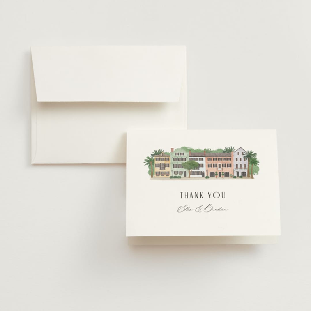 "East Bay street" - Wedding Thank You Cards in Lily by Jennifer Wick - Front