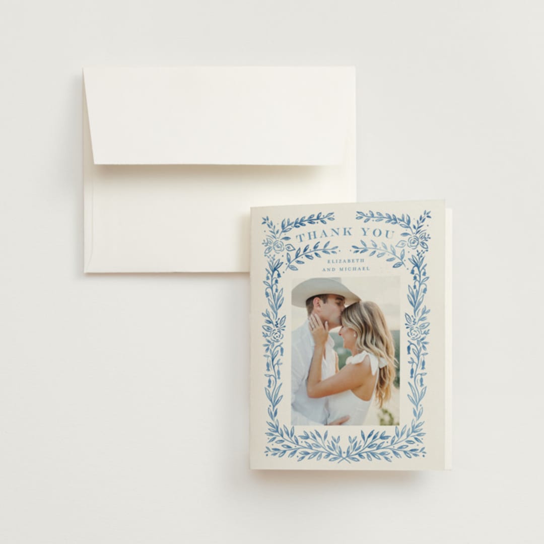 "Royal" - Wedding Thank You Cards in Cobalt by Petra Kern - Front