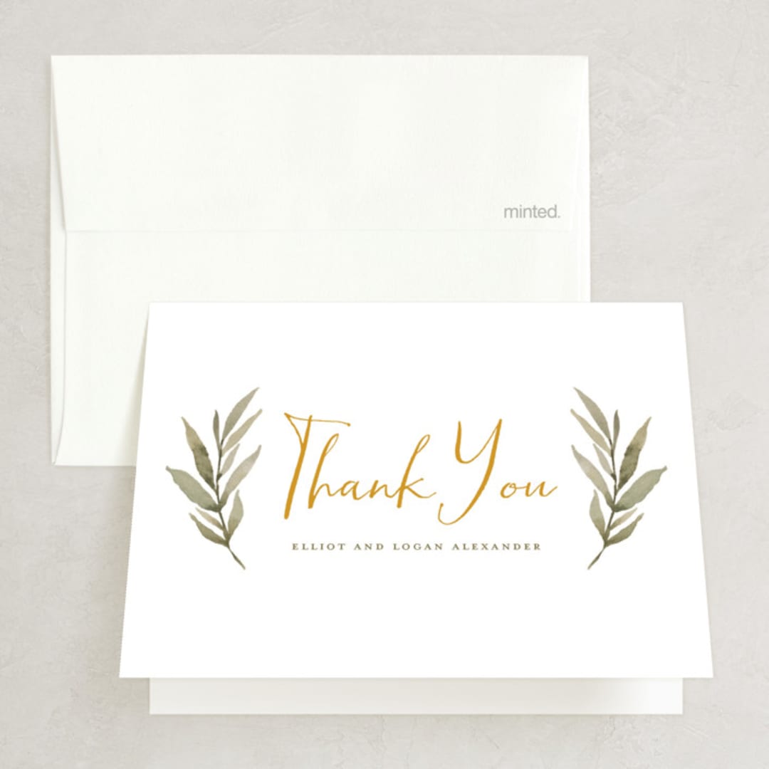 "Summer Love" - Wedding Thank You Cards in Sunflower by Wildfield Paper Co - Front