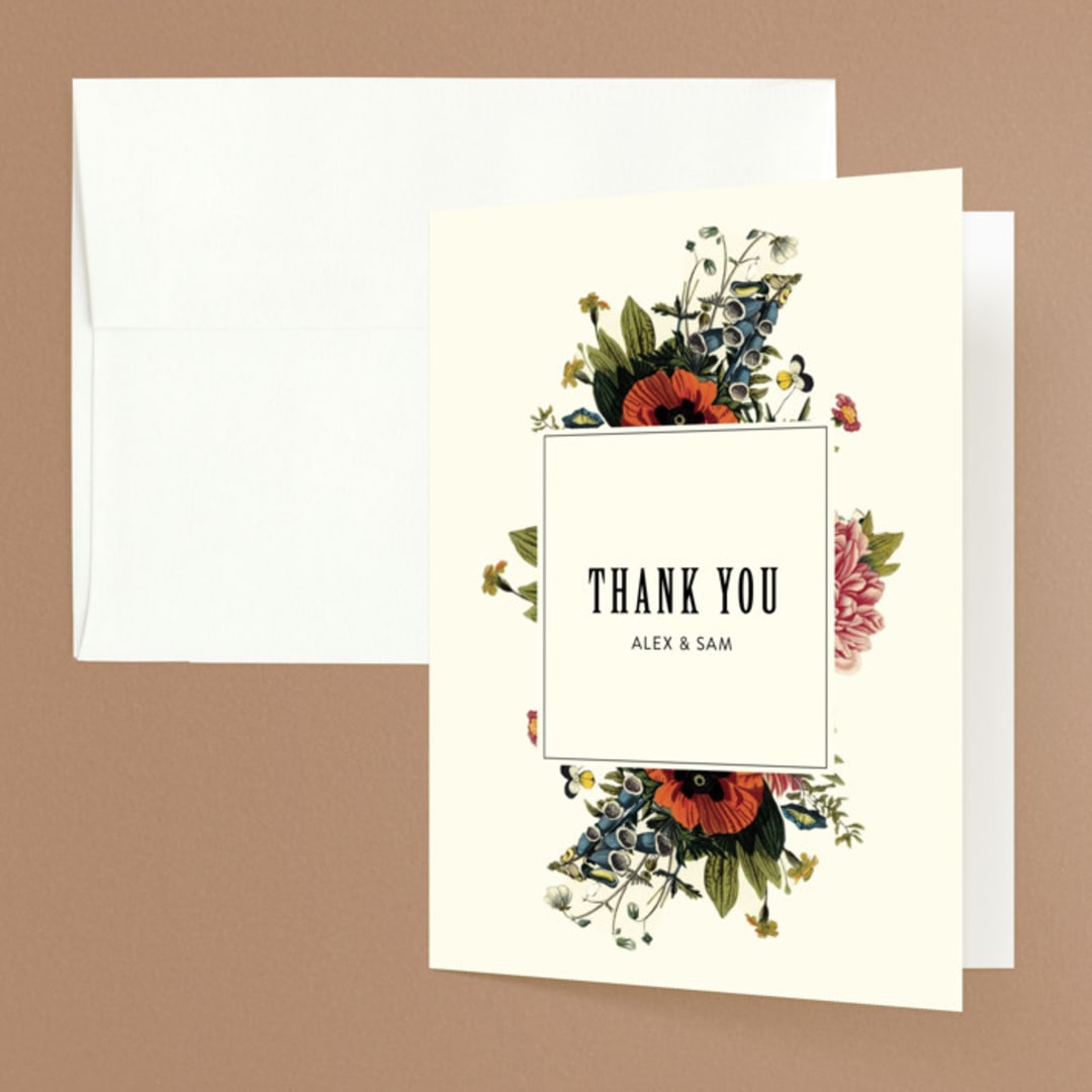 "Vintage Garden Invite" - Wedding Thank You Cards in Vintage Beige by Alisa Wismer - Front