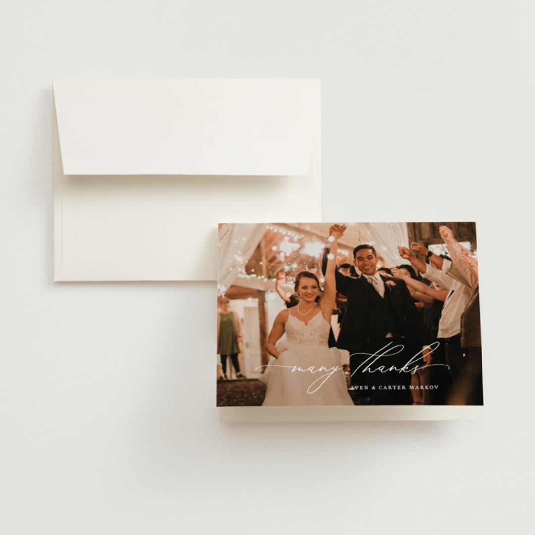 "Storybook" - Wedding Thank You Cards in Ink by Jennifer Postorino - Front