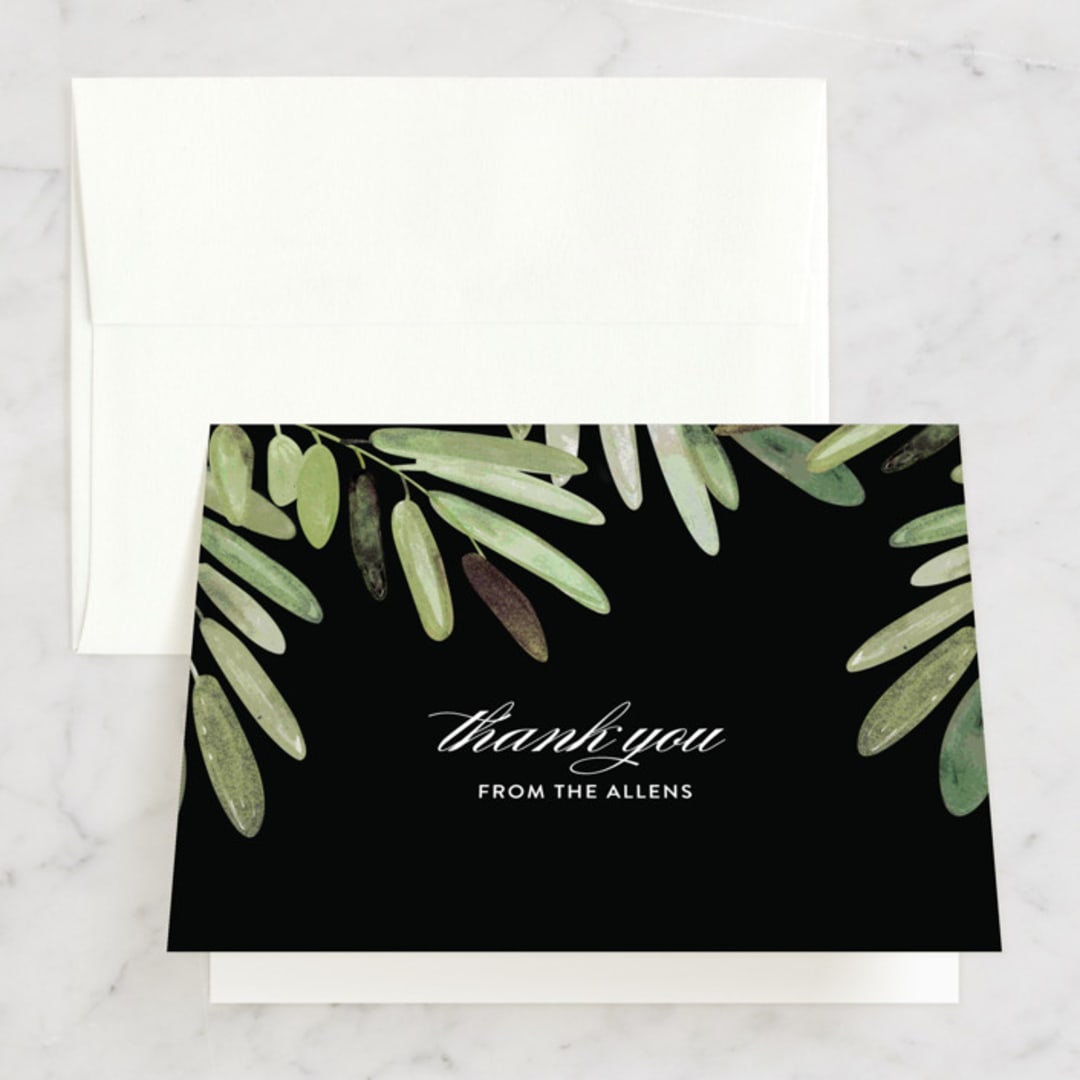 "Parting Branches" - Wedding Thank You Cards in Midnight by Haley Warner - Front