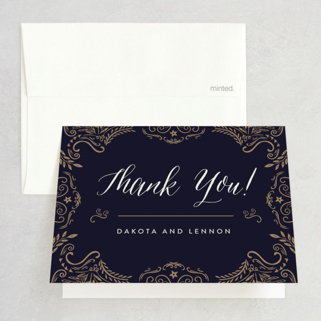"Wedding Enchantment" - Wedding Thank You Cards in Midnight by Chris Griffith - Front