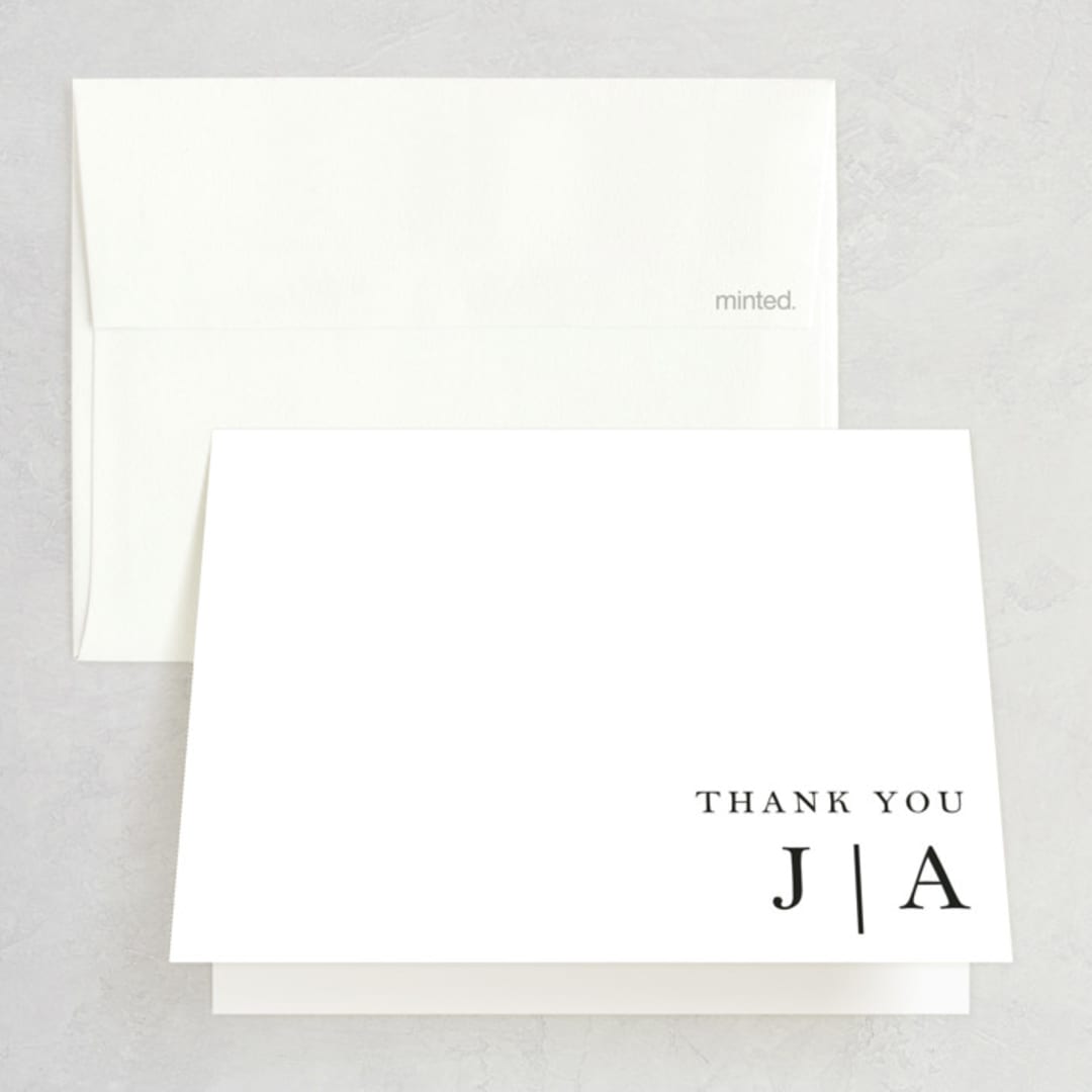 "Sophistotype" - Wedding Thank You Cards in Sea Salt by Snow and Ivy - Front