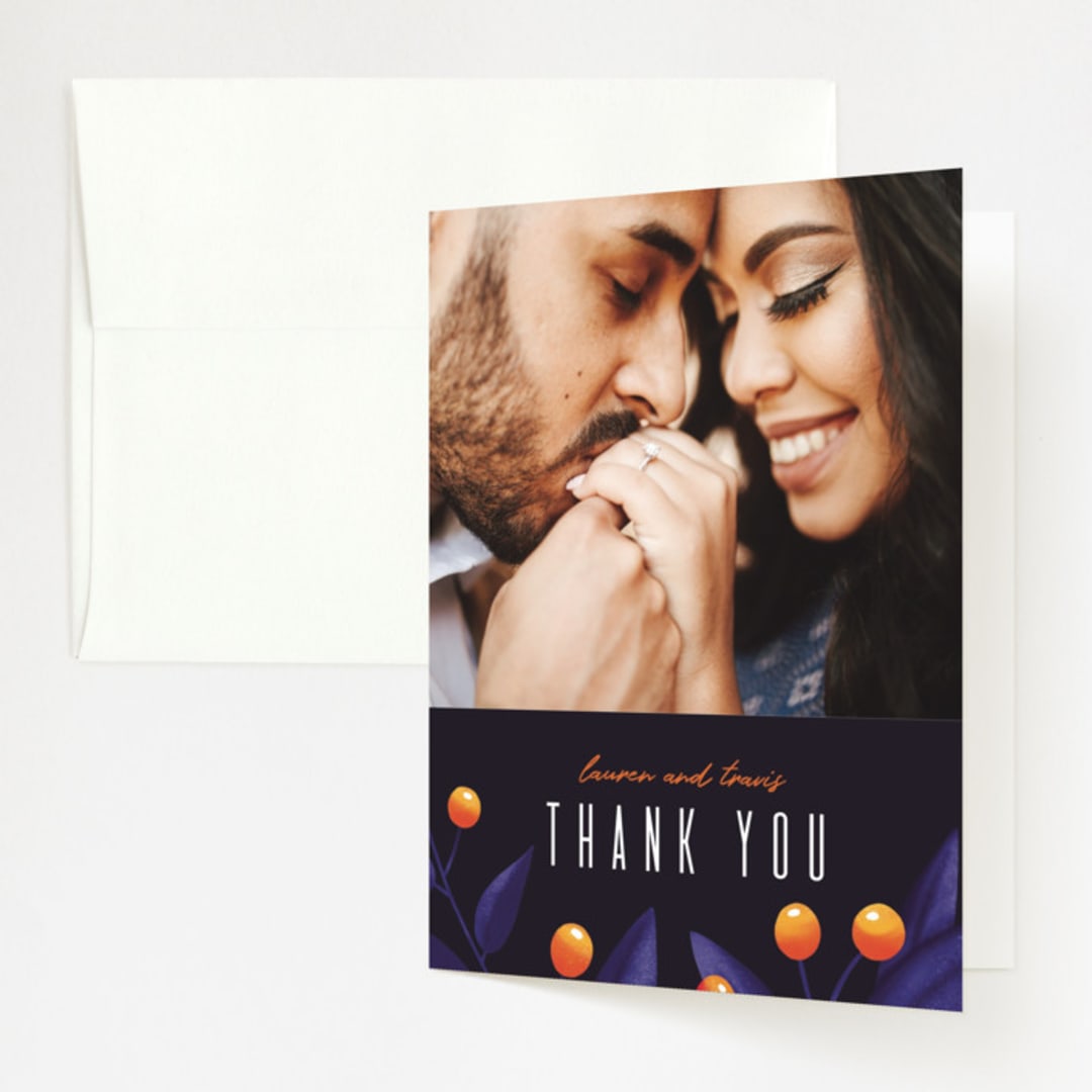 "Fire and Ice" - Wedding Thank You Cards in Fire by Jessica Corliss - Front