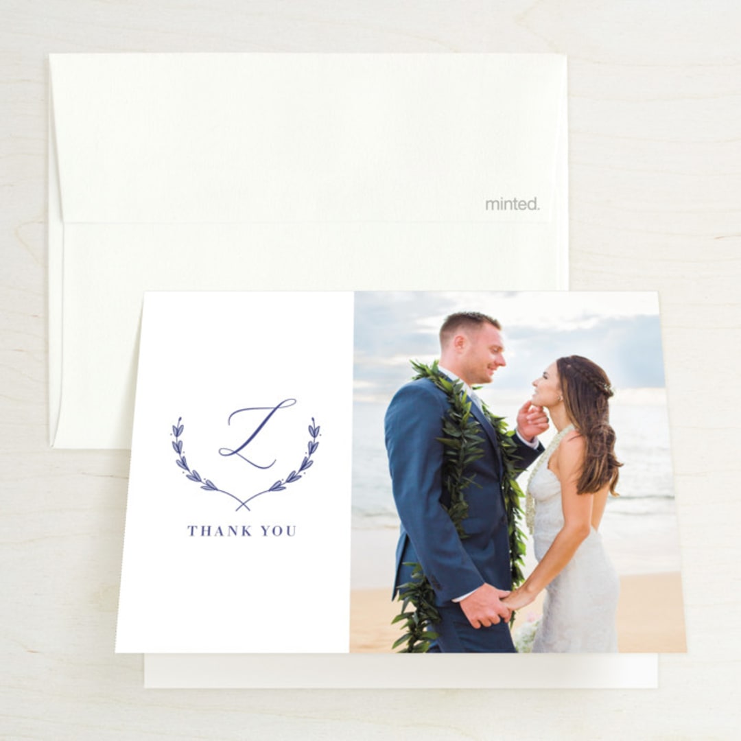 "United" - Wedding Thank You Cards in Cobalt by Susan Brown - Front