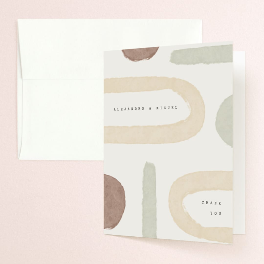 "Minimalist Shapes" - Wedding Thank You Cards in Natural by Heather Cairl - Front