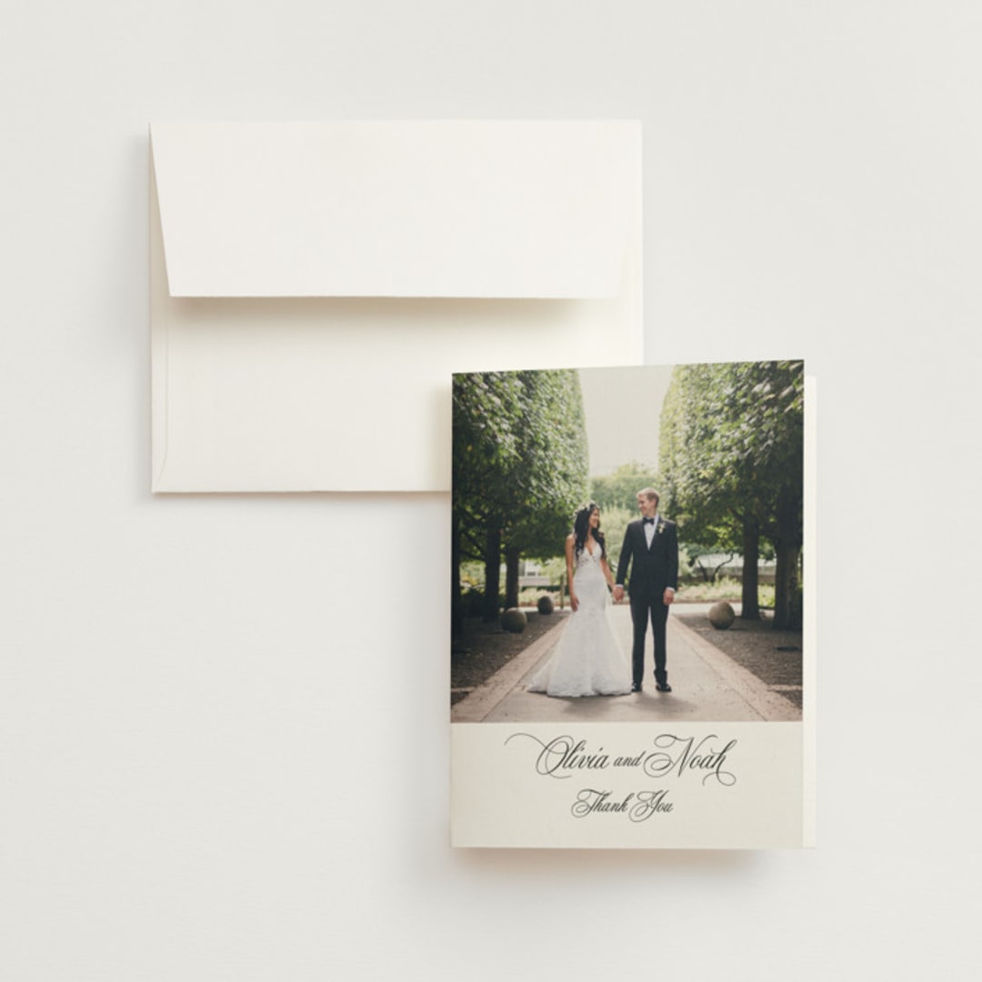 "legacy" - Wedding Thank You Cards in Pure by Design Lotus - Front
