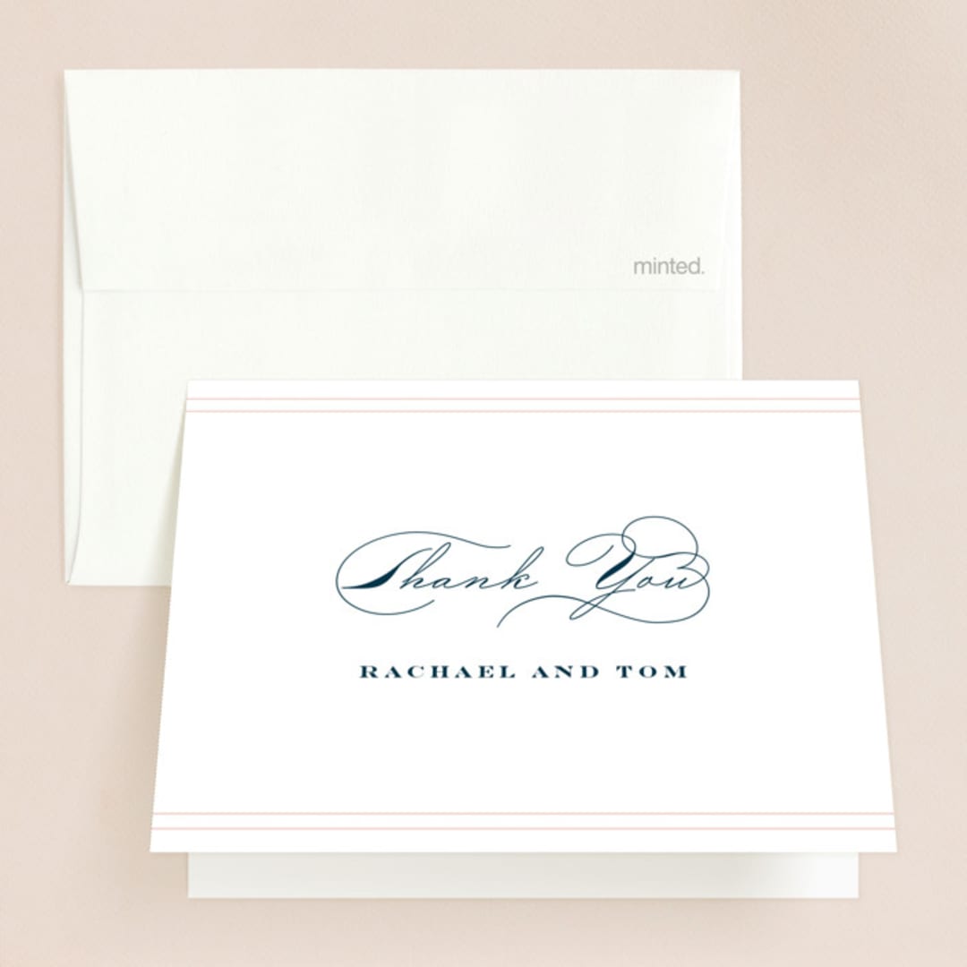 "Structured Charm" - Wedding Thank You Cards in Midnight by Kimberly FitzSimons - Front