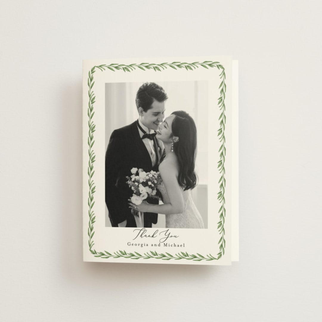 "Hydrangea Vine" - Wedding Thank You Cards in Coastal by Susan Moyal - Front