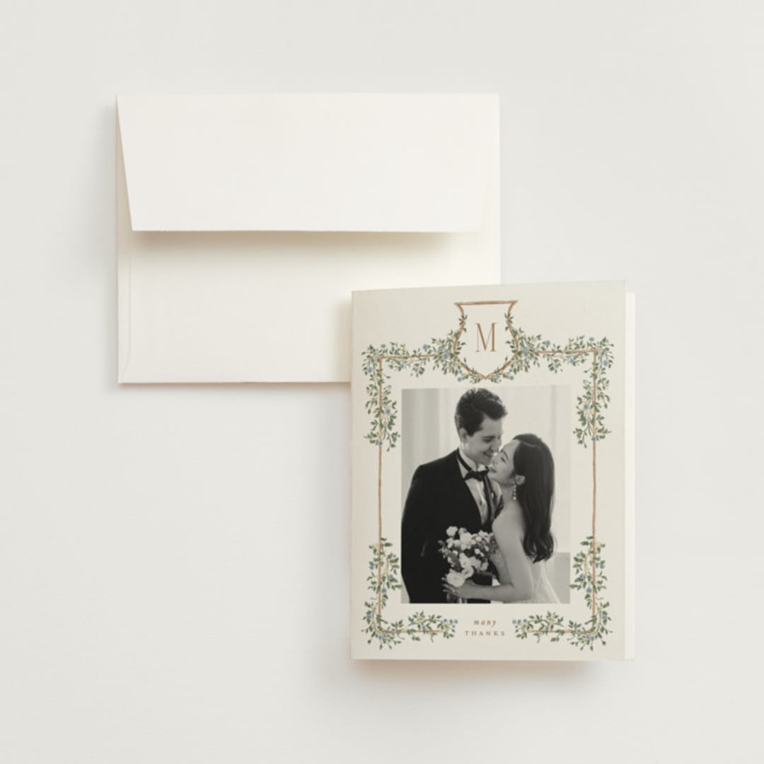 "Arbour" - Wedding Thank You Cards in Lake by Leah Bisch - Front