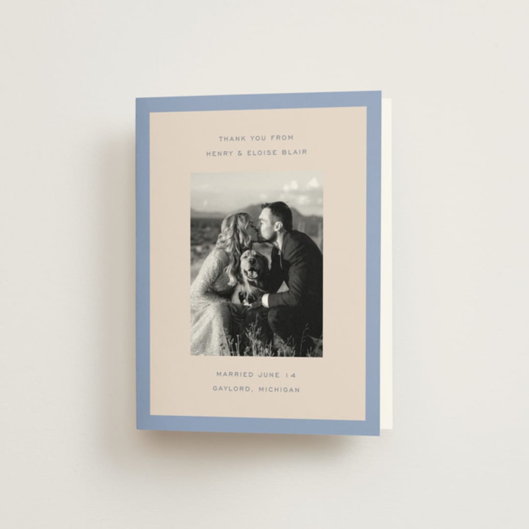 "Threaded" - Wedding Thank You Cards in Canopy by Pixel and Hank - Front