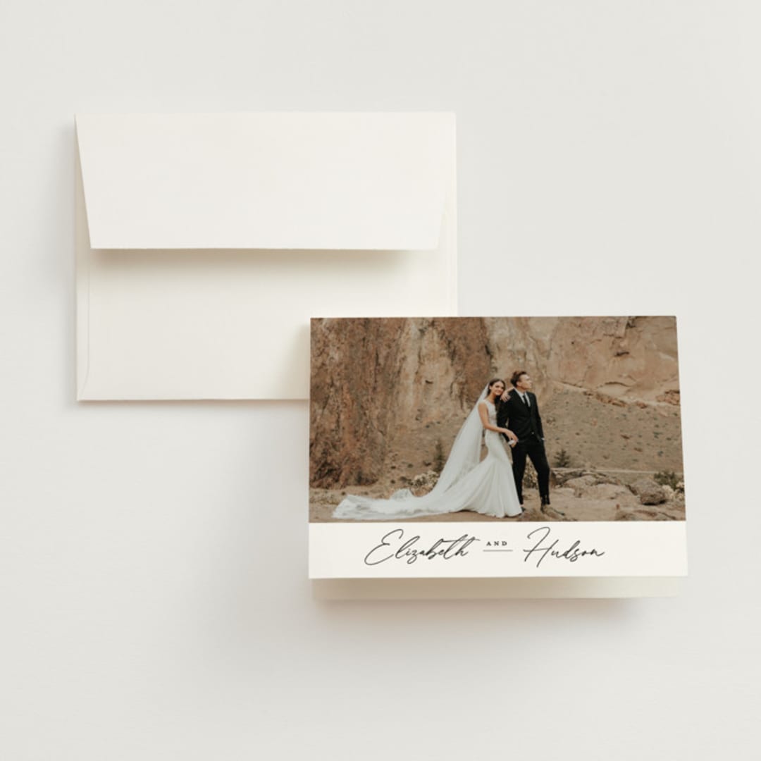 "Macaron" - Wedding Thank You Cards in Snow by Nicoletta Savod - Front