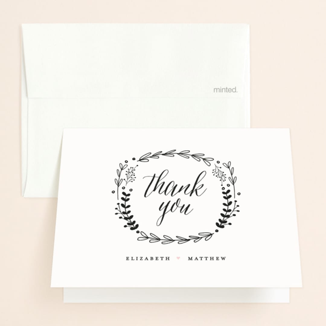 "Always" - Wedding Thank You Cards in Blush by Susan Brown - Front