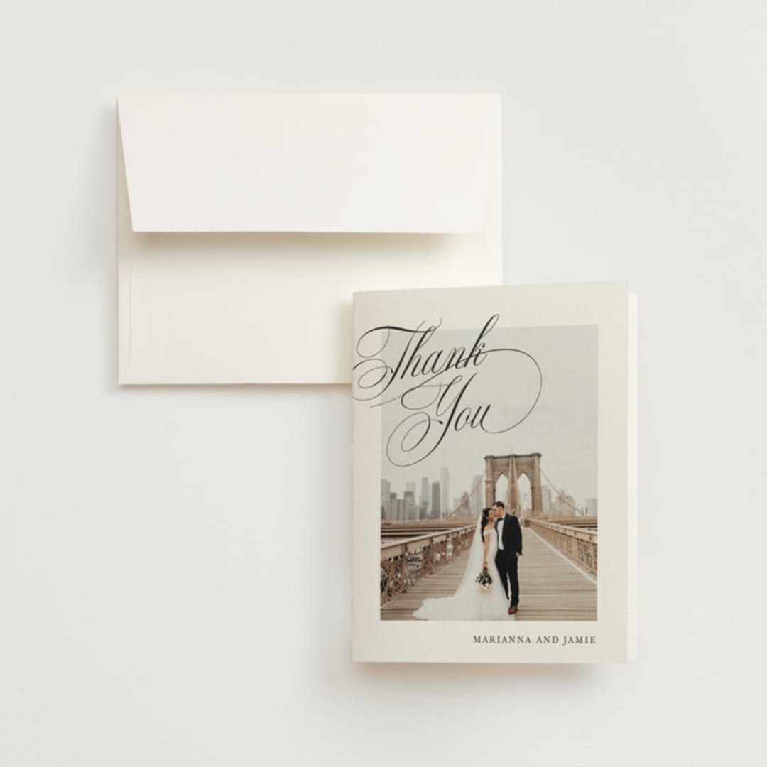 "Best is yet to come" - Wedding Thank You Cards in Classique by Design Lotus - Front