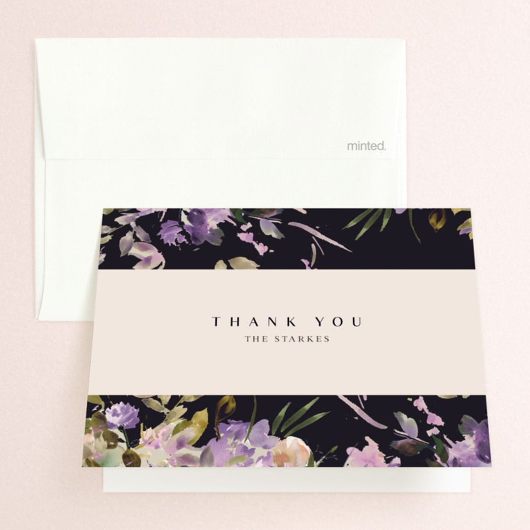 "goddess" - Wedding Thank You Cards in Midnight by Lori Wemple - Front