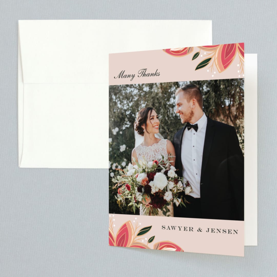 "Sawyer" - Wedding Thank You Cards in Cloisonne by Melanie Kosuge - Front