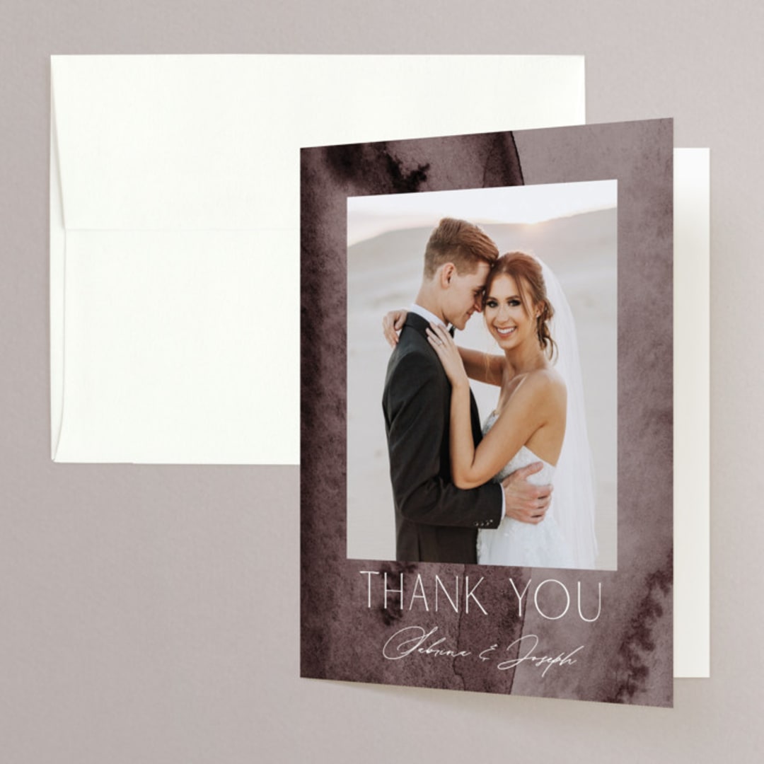 "Layers" - Wedding Thank You Cards in Truffle by Yaling Hou Suzuki - Front